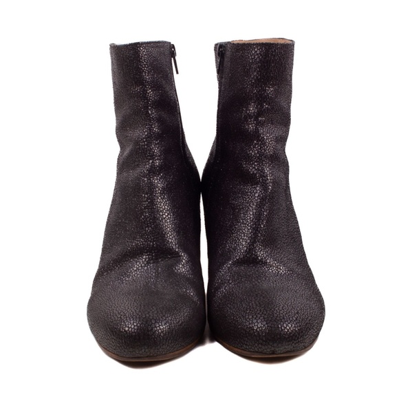 MAISON MARGIELA Black Textured Leather Booties Ankle Boots Size 40 - Picture 3 of 7